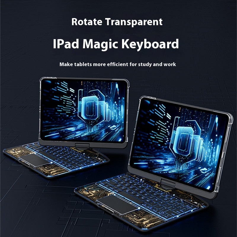 💻 Magic Keyboard Inteligente: Rotación 360° y Estilo Cyberpunk