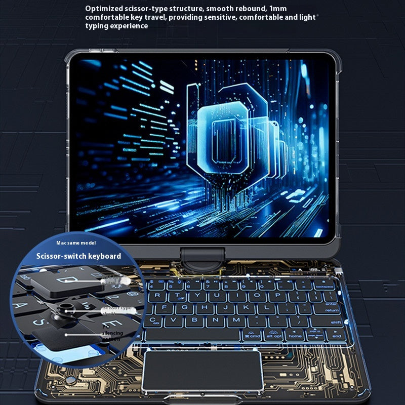 💻 Magic Keyboard Inteligente: Rotación 360° y Estilo Cyberpunk