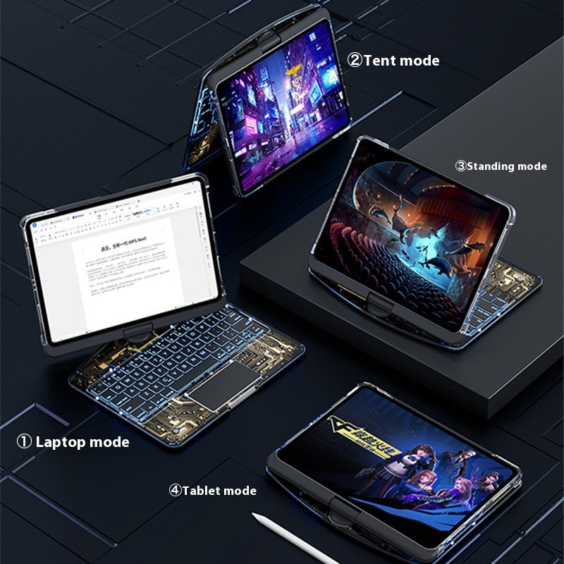 💻 Magic Keyboard Inteligente: Rotación 360° y Estilo Cyberpunk