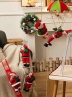 Christmas Electric Santa Decor, Santa Climbing Ropes & Ladder Toy Orna